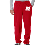 Soccer Red Sweat Pant Open Bottom