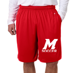 Soccer Red Adult Shorts w/ Pocket